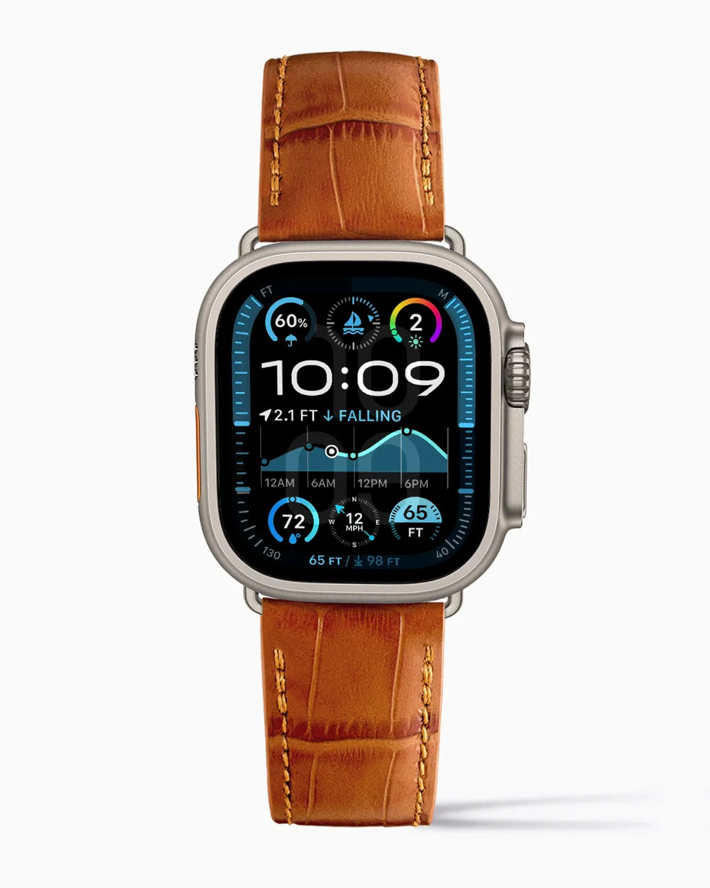 Caiman Calf designer Apple Watch leather band on a Apple Watch Ultra