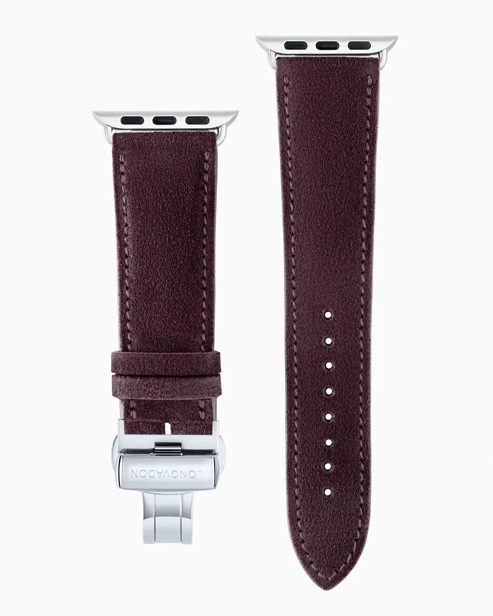 Janus Suede luxury Apple Watch leather band straight from above