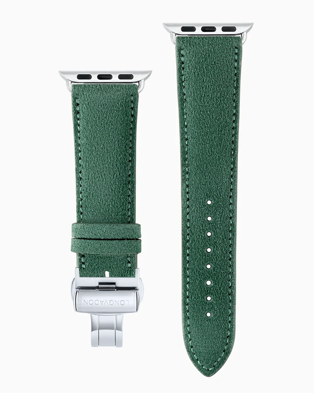 Janus Suede luxury Apple Watch leather band straight from above