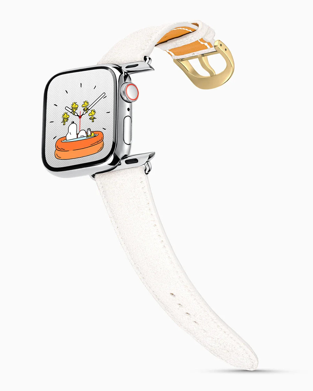 Janus Suede luxury Apple Watch leather band on a Series 9 Apple Watch