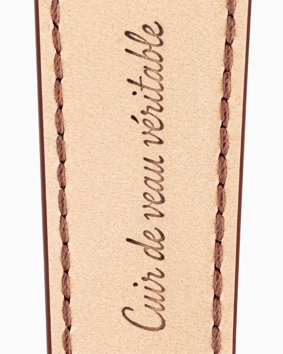 Calfskin lining with Cuir de veau véritable lettering