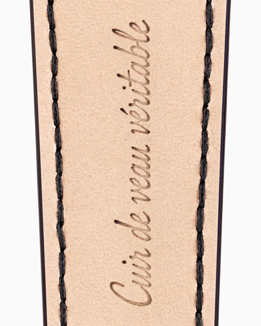 Calfskin lining with Cuir de veau véritable lettering