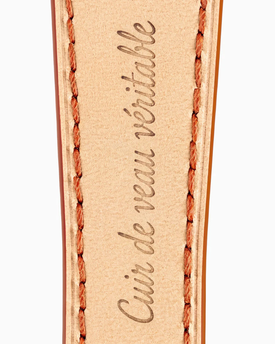 Calfskin lining with Cuir de veau véritable lettering