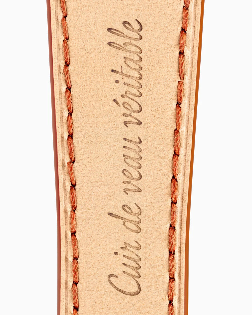 Caiman Series 3 | Windsor Verni — calfskin lining with Cuir de veau véritable lettering