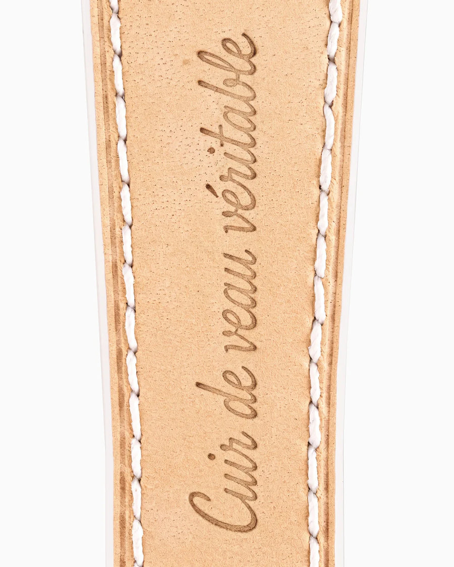 Calfskin lining with Cuir de veau véritable lettering