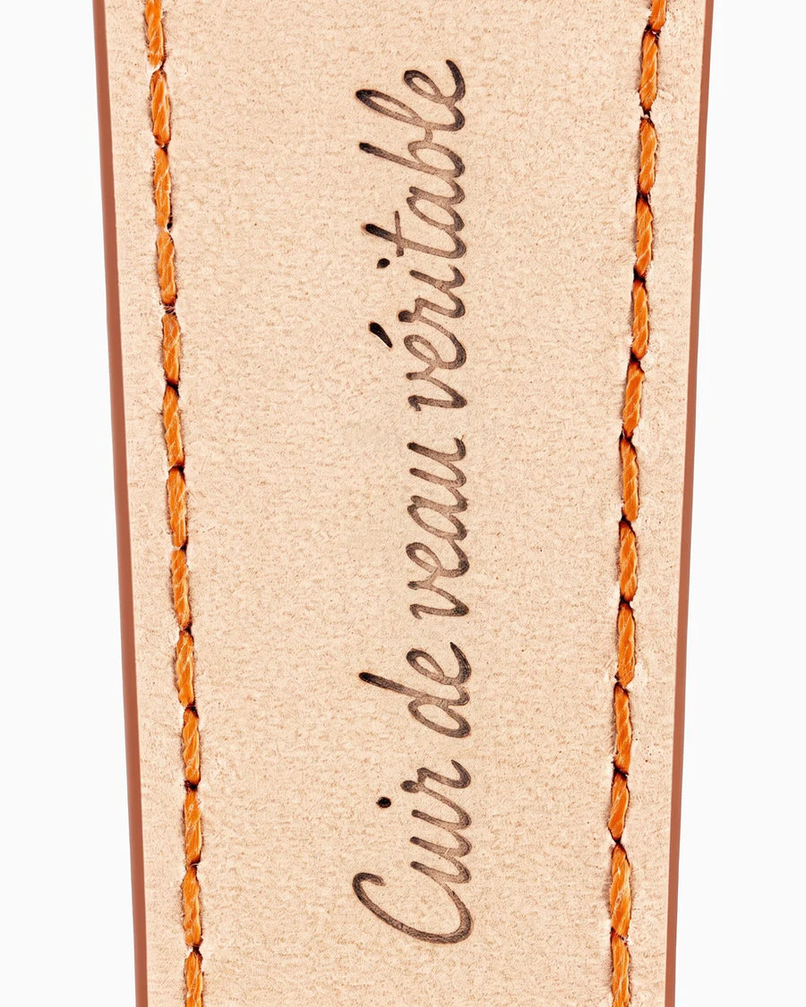 Calfskin lining with Cuir de veau véritable lettering
