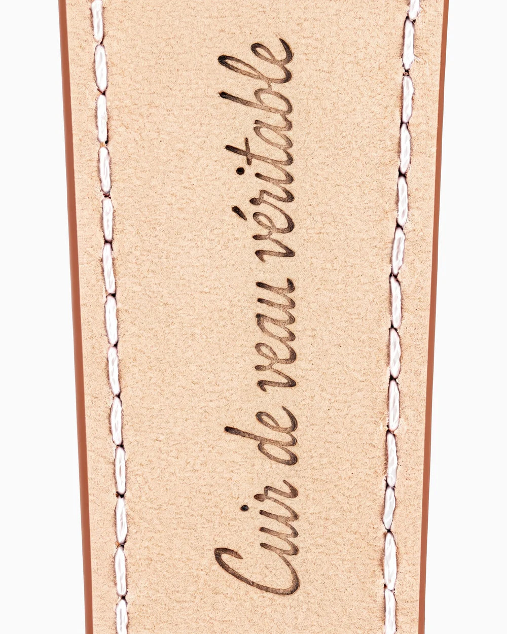 Caiman Series 3 | Windsor Mat w/ Contrast Stitch — calfskin lining with Cuir de veau véritable lettering