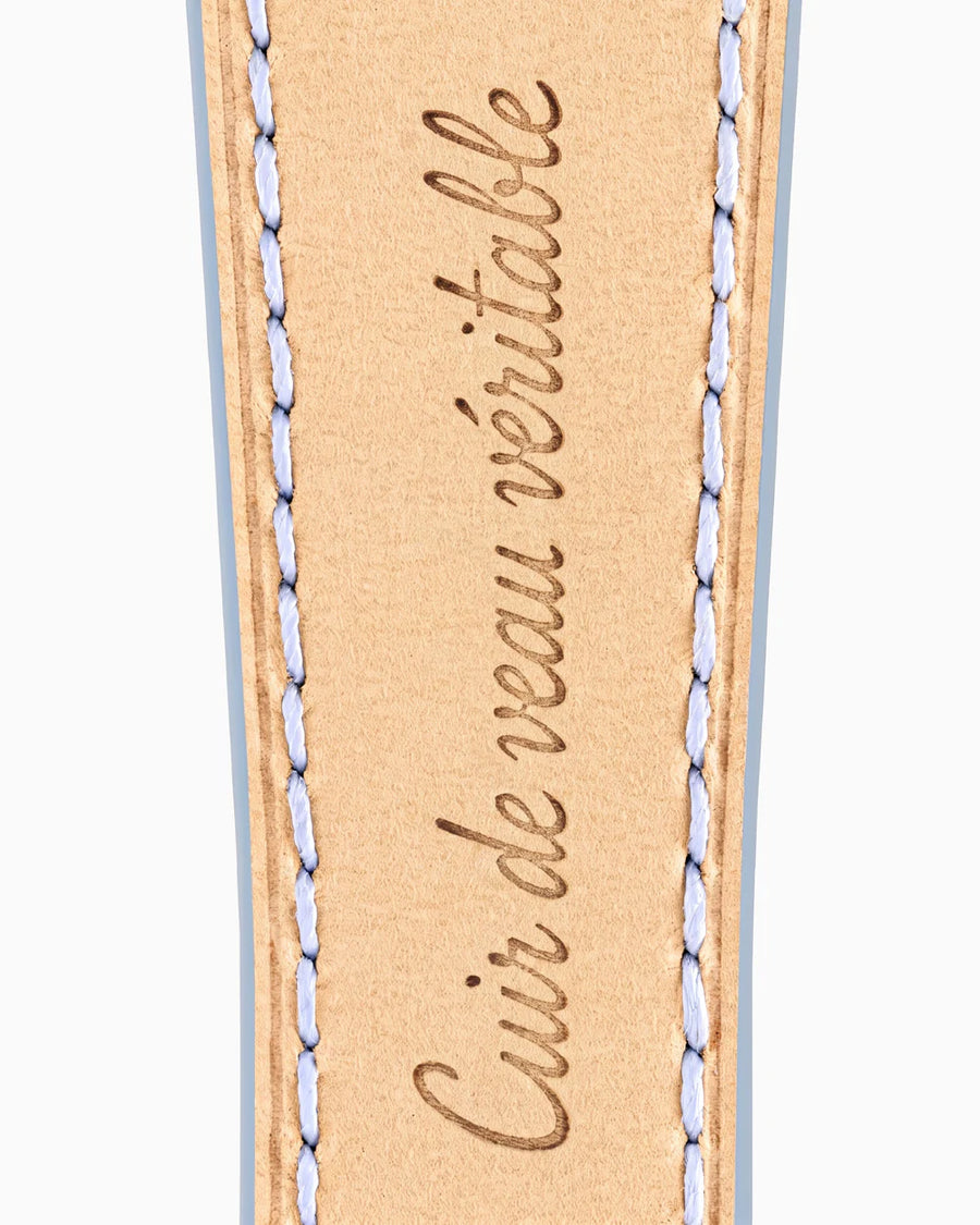 Calfskin lining with Cuir de veau véritable lettering