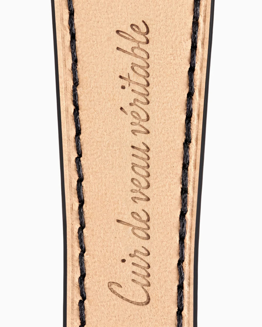 Calfskin lining with Cuir de veau véritable lettering