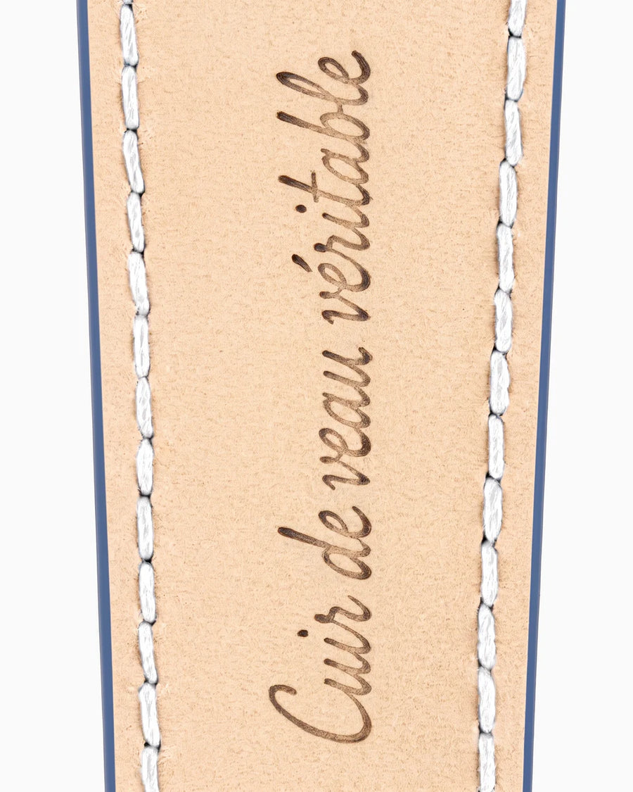 Calfskin lining with Cuir de veau véritable lettering