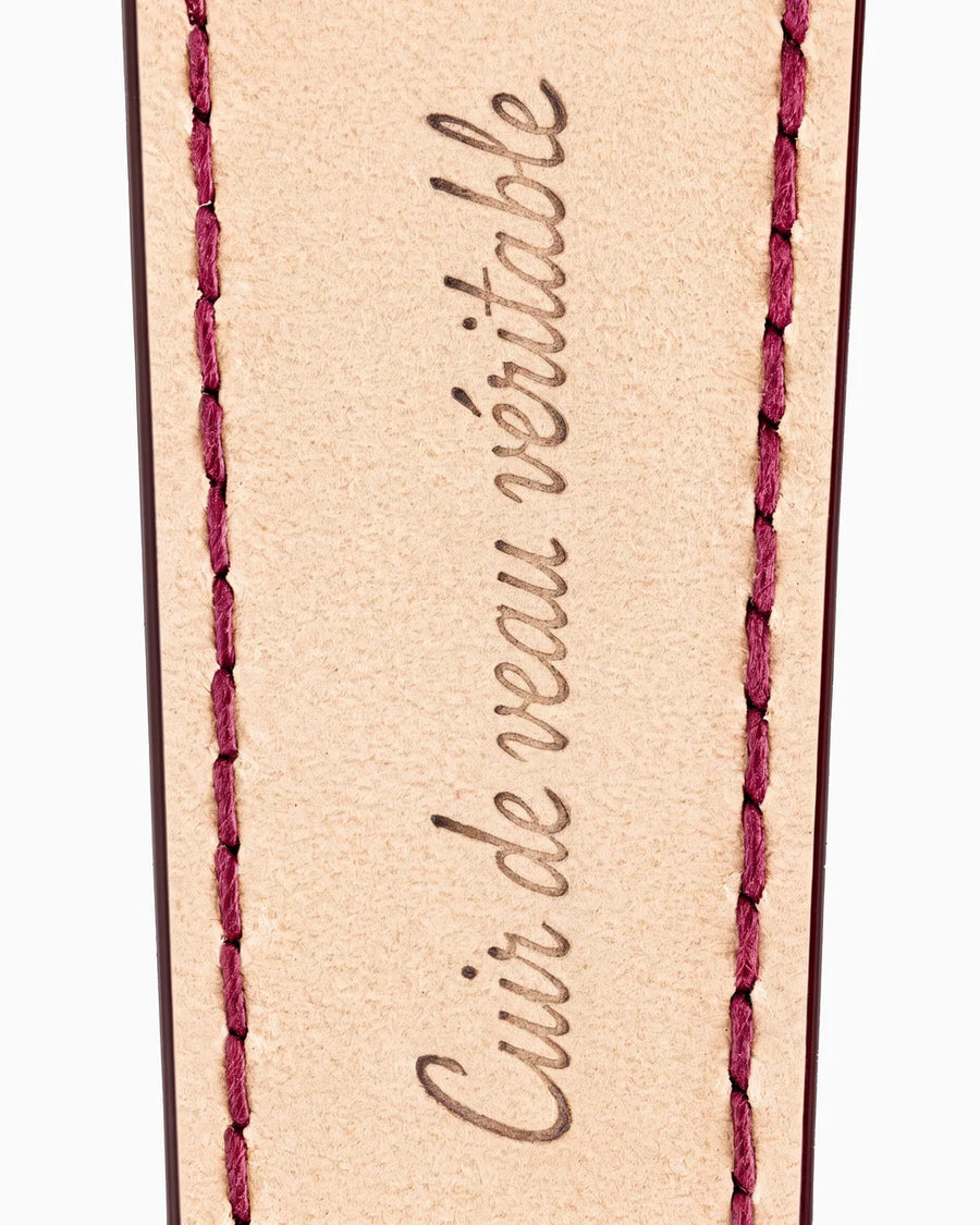 Calfskin lining with Cuir de veau véritable lettering
