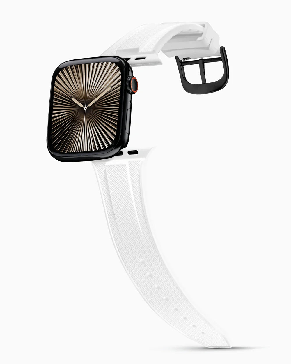 Voyager Series rubber luxury apple watch band main image polished black