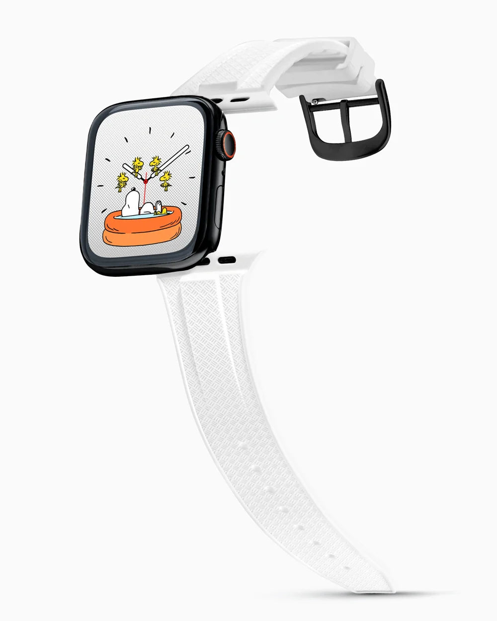 Voyager Series rubber luxury apple watch band main image polished black