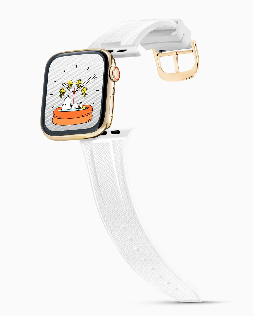 Voyager Series rubber luxury apple watch band main image polished gold