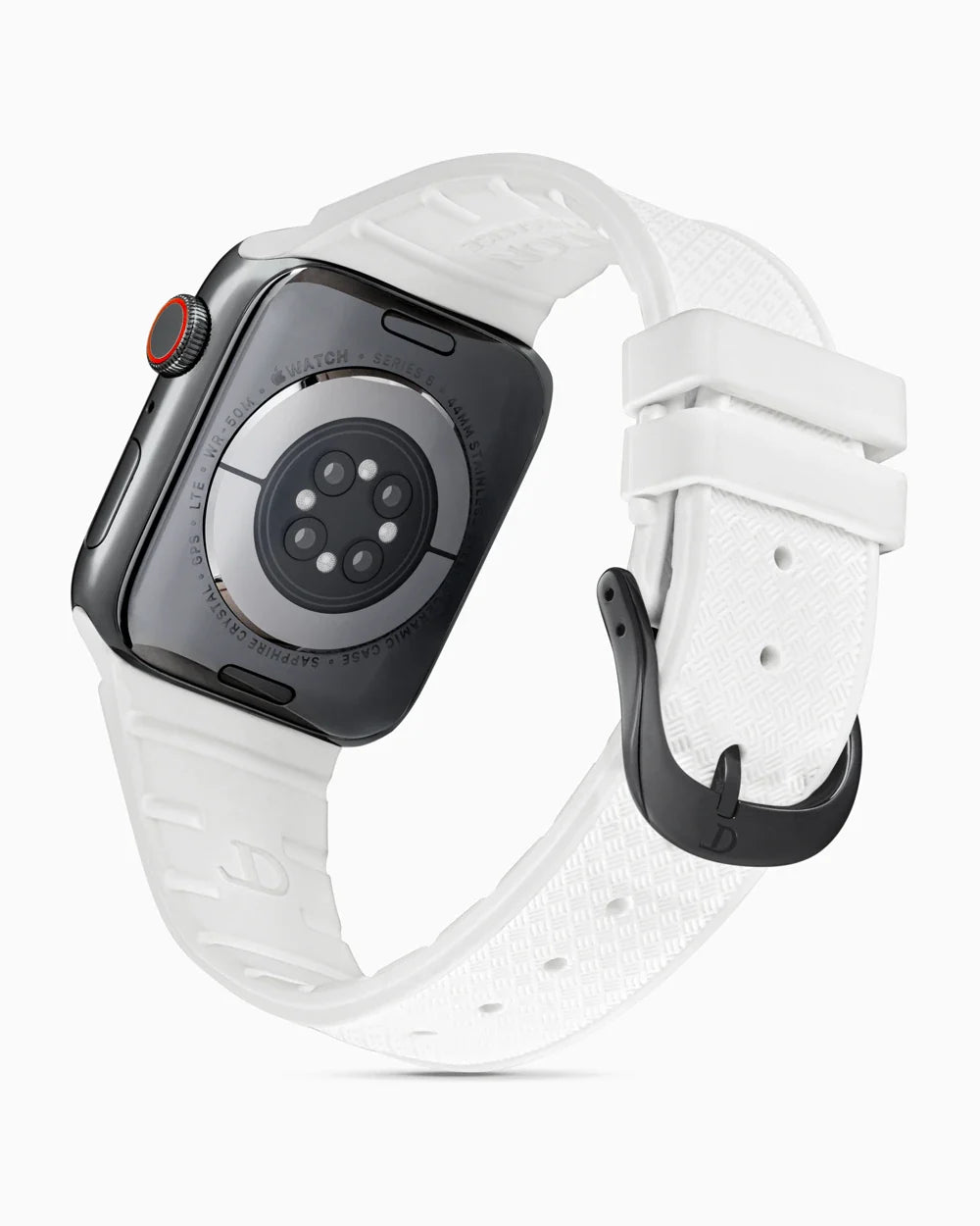 Luxury apple watch band in rubber floating in the air