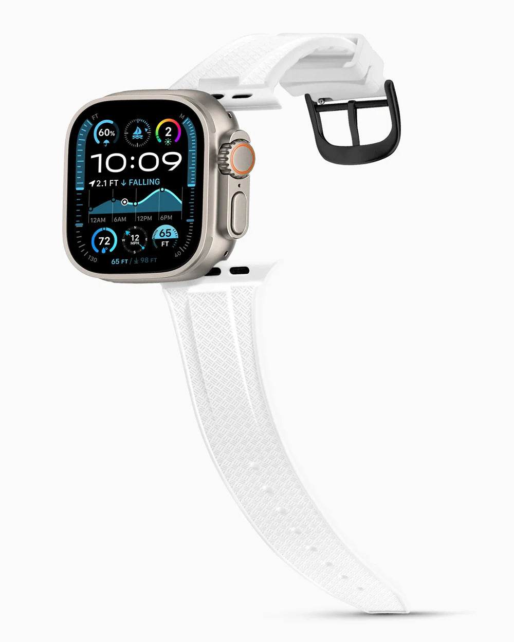 Voyager Series rubber luxury apple watch band main image polished black