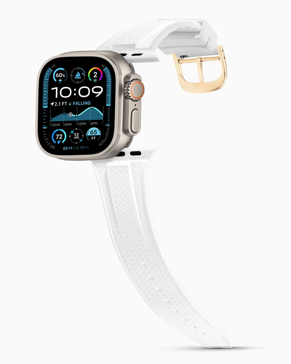 Voyager Series rubber luxury apple watch band main image polished gold