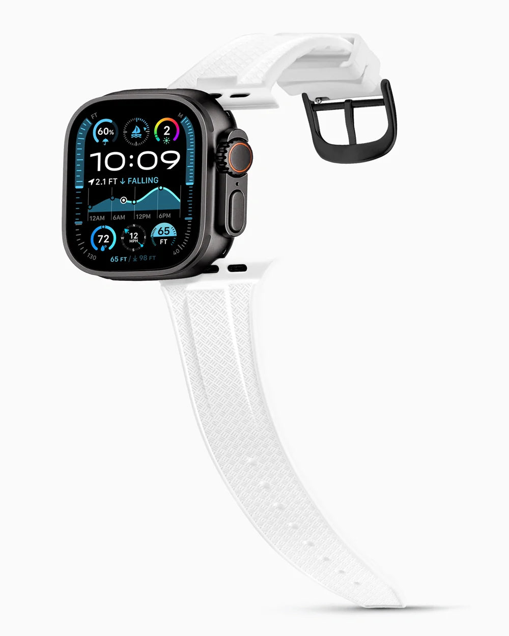 Voyager Series rubber luxury apple watch band main image polished black