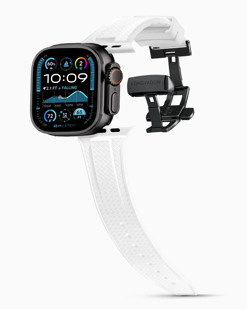 Voyager Series rubber luxury apple watch band main image polished black