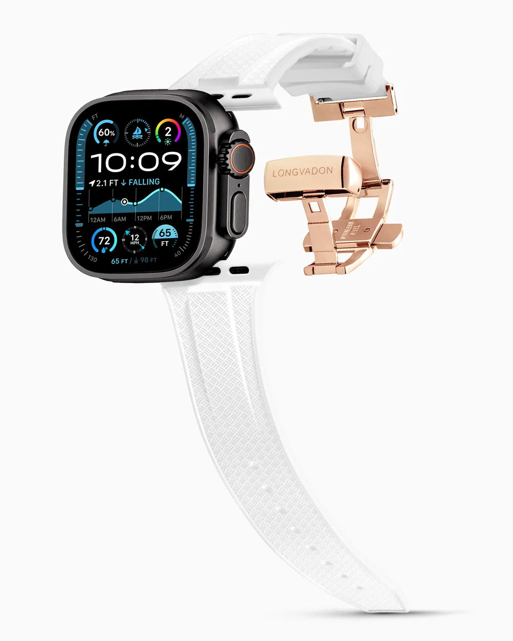 Voyager Series rubber luxury apple watch band main image rose gold