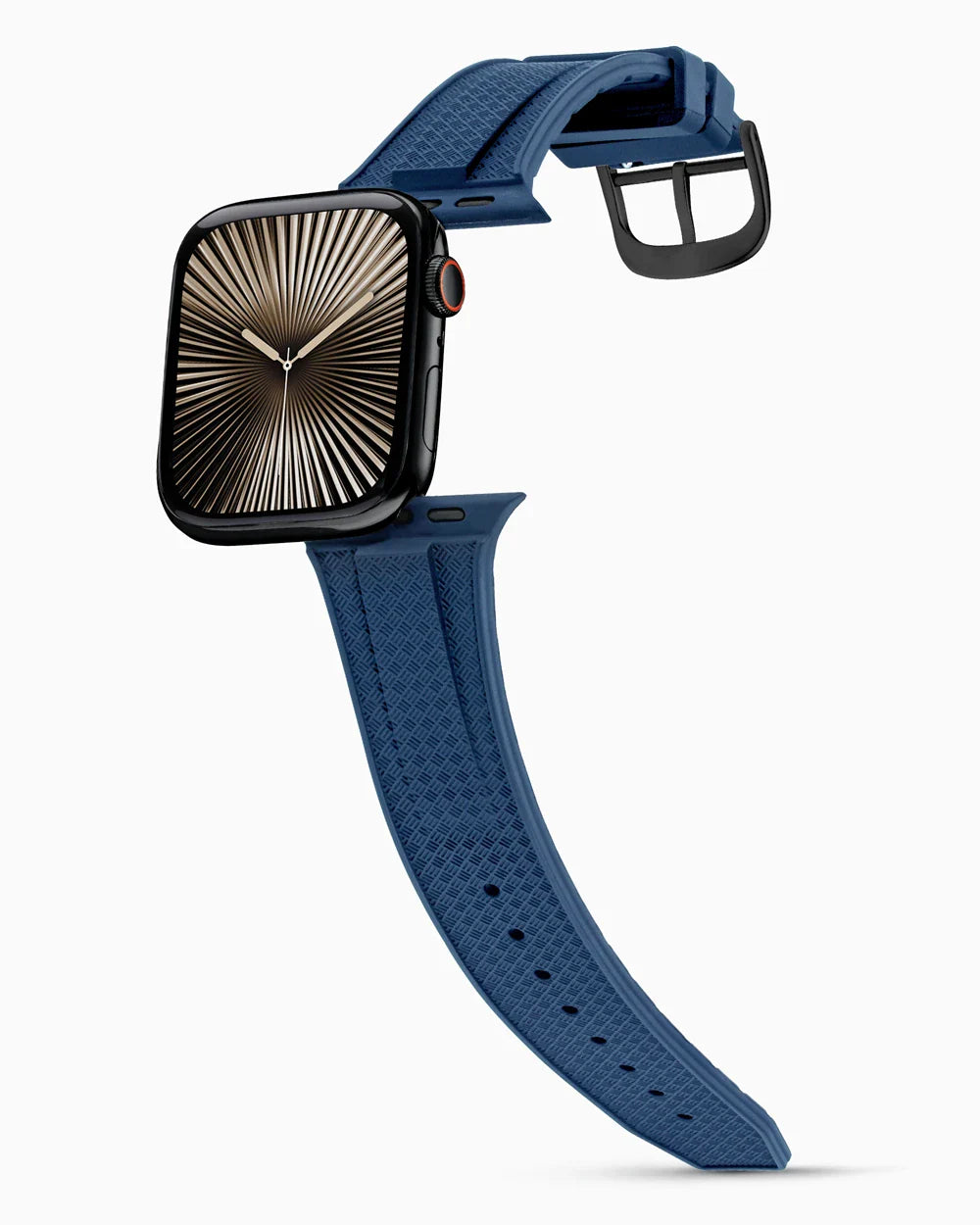 Voyager Series rubber luxury apple watch band main image polished black