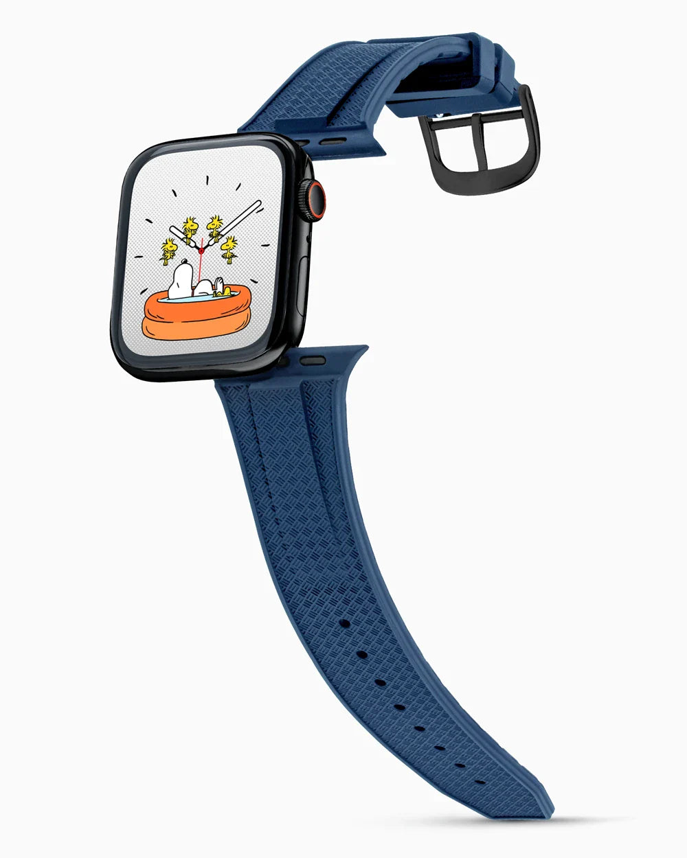 Voyager Series rubber luxury apple watch band main image polished black