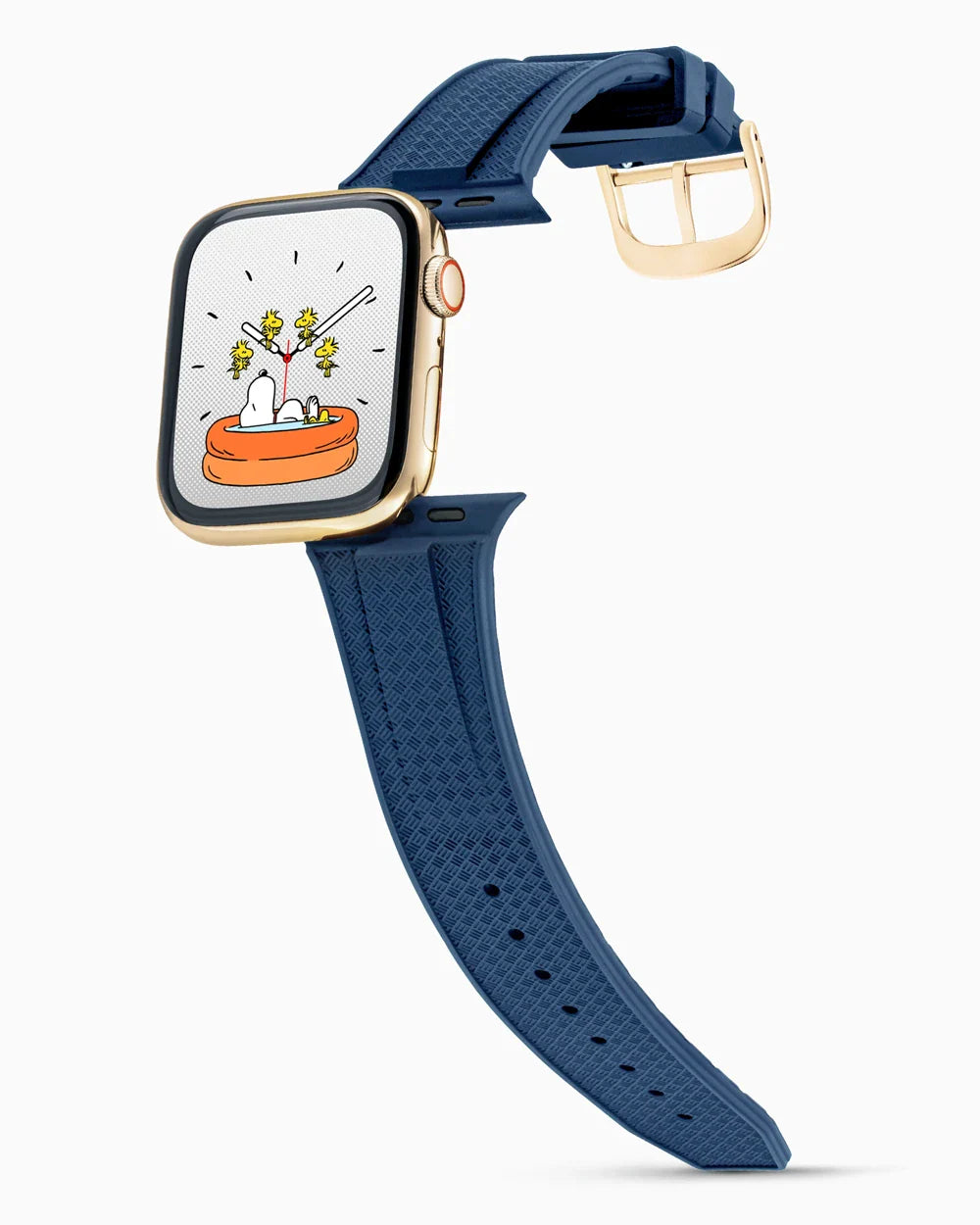 Voyager Series rubber luxury apple watch band main image polished gold