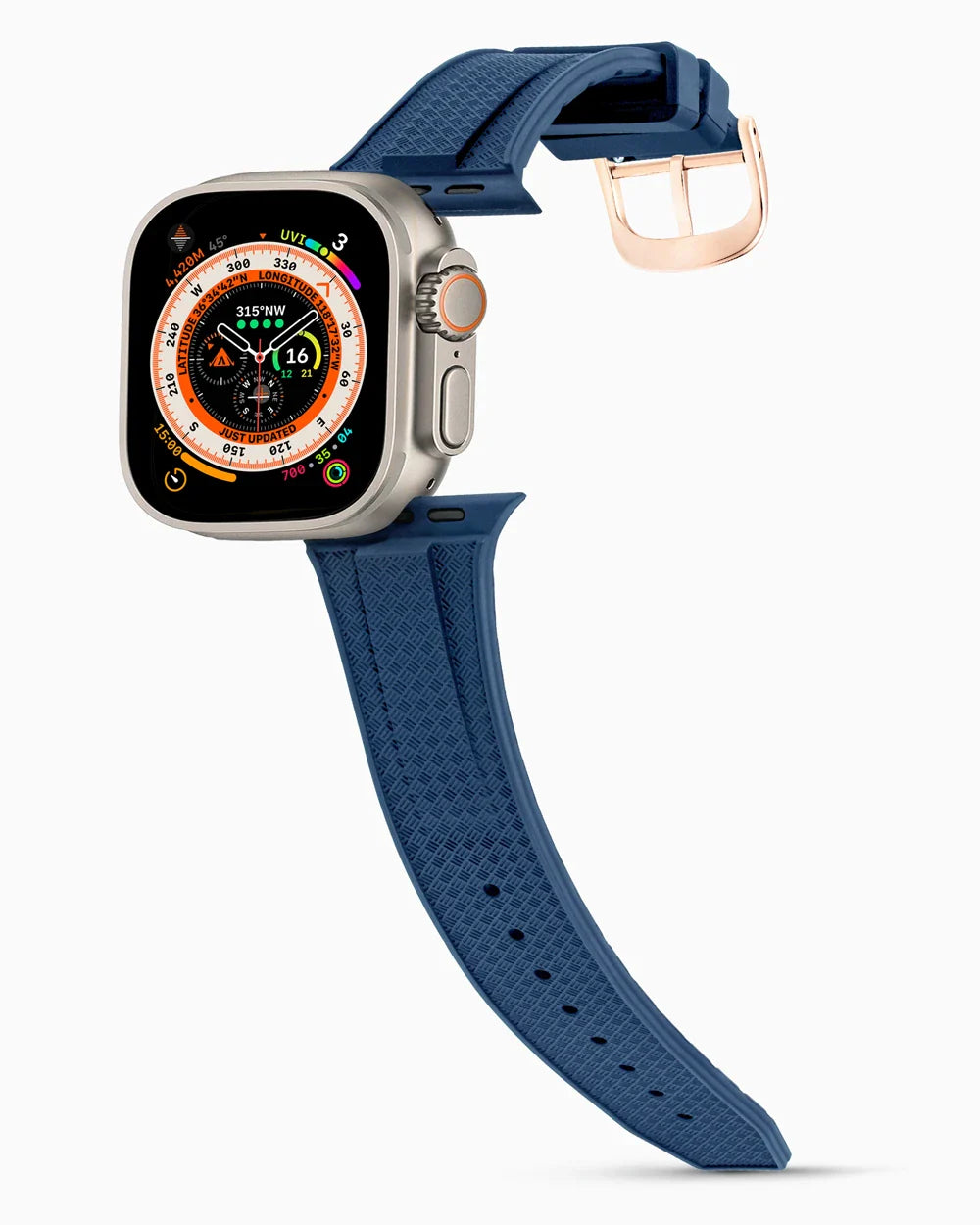 Voyager Series rubber luxury apple watch band main image rose gold