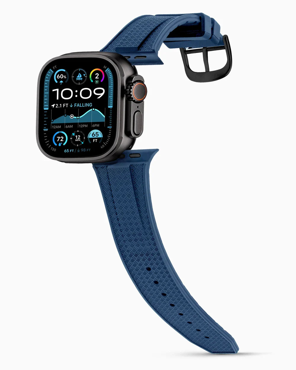 Voyager Series rubber luxury apple watch band main image polished black