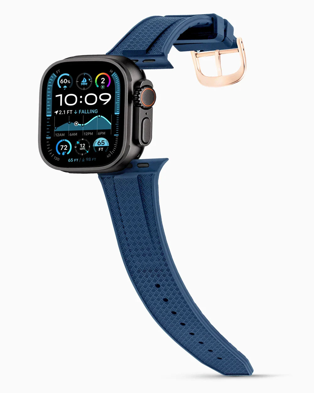 Voyager Series rubber luxury apple watch band main image rose gold