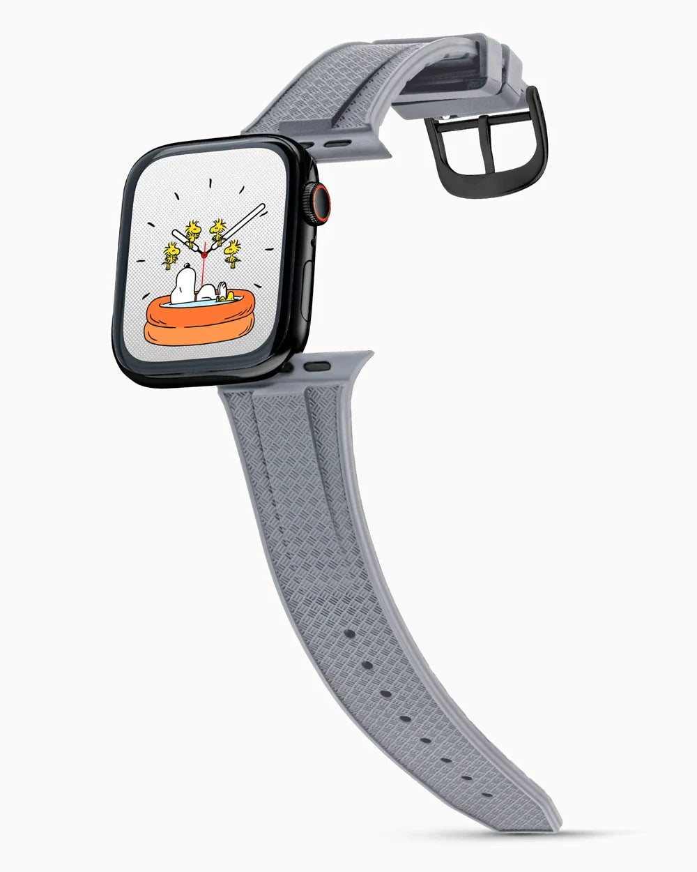 Voyager Series rubber luxury apple watch band main image polished black