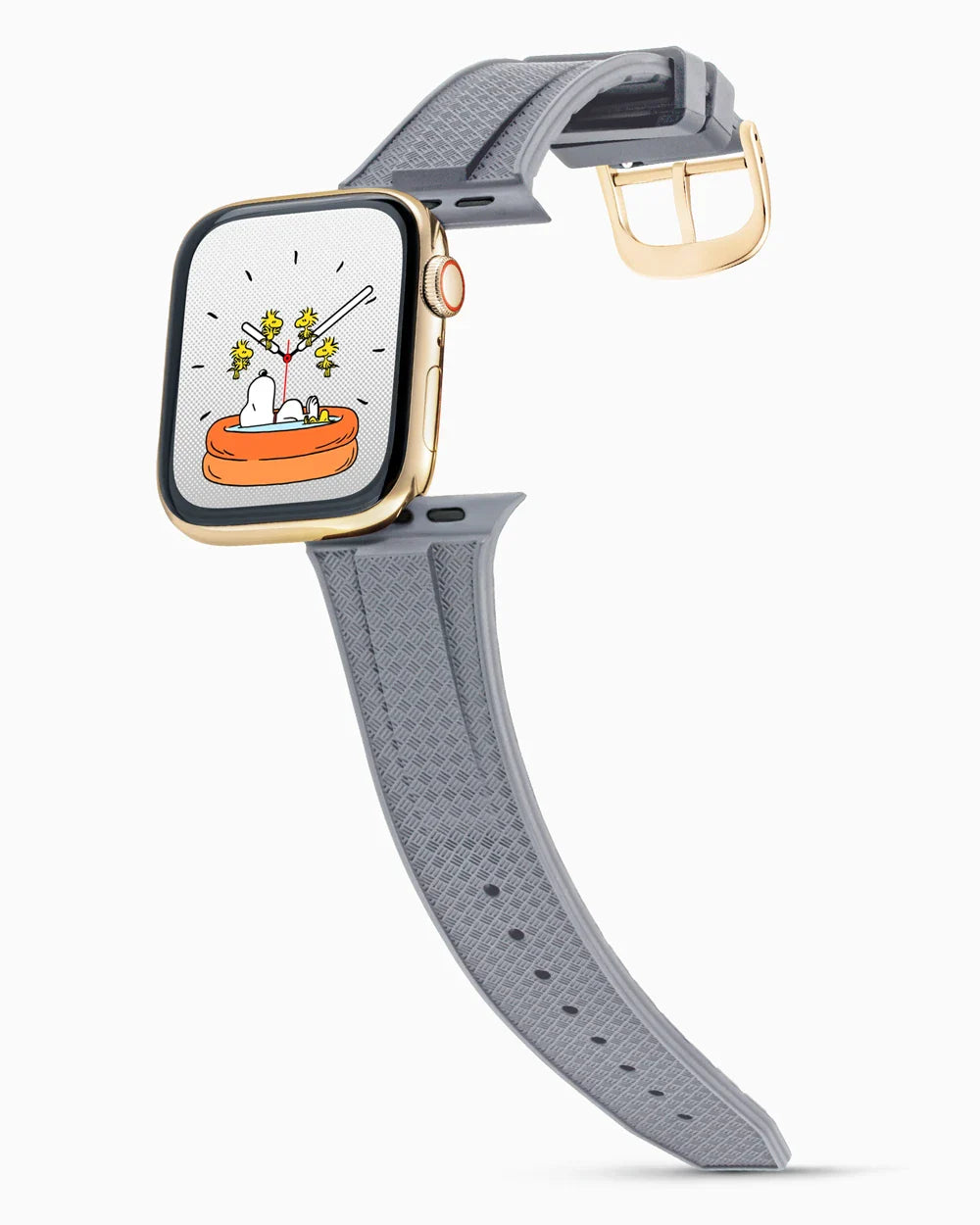 Voyager Series rubber luxury apple watch band main image polished gold