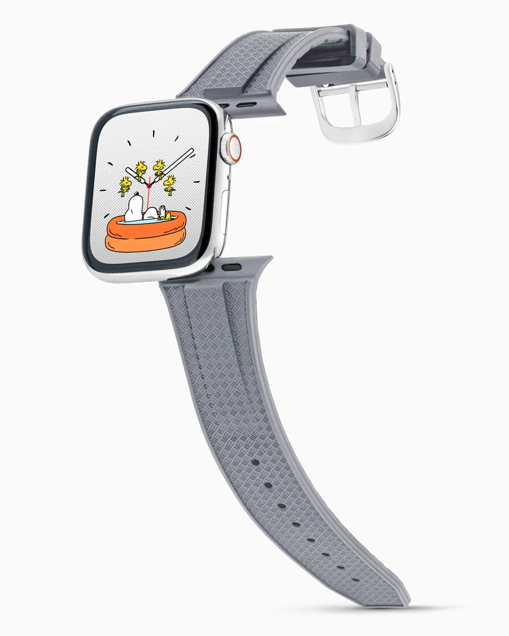 Voyager Series rubber luxury apple watch band main image silver