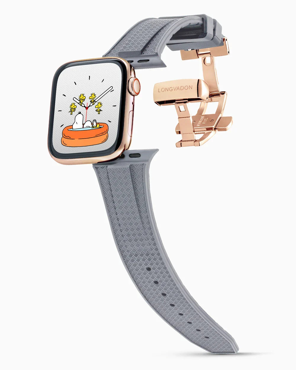 Voyager Series rubber luxury apple watch band main image rose gold