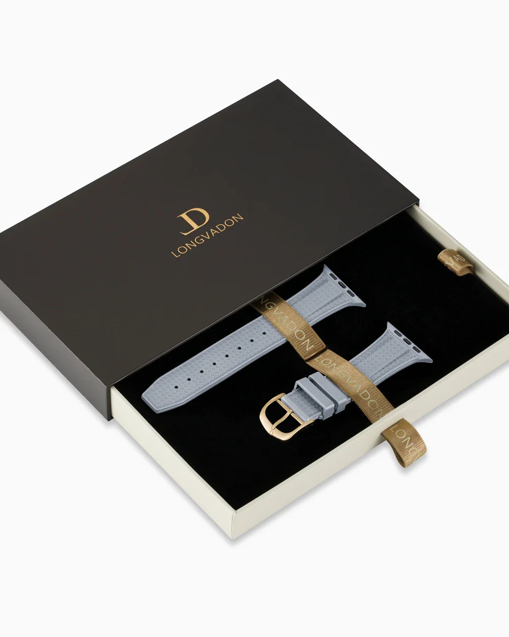Voyager Series rubber luxury apple watch band in a box