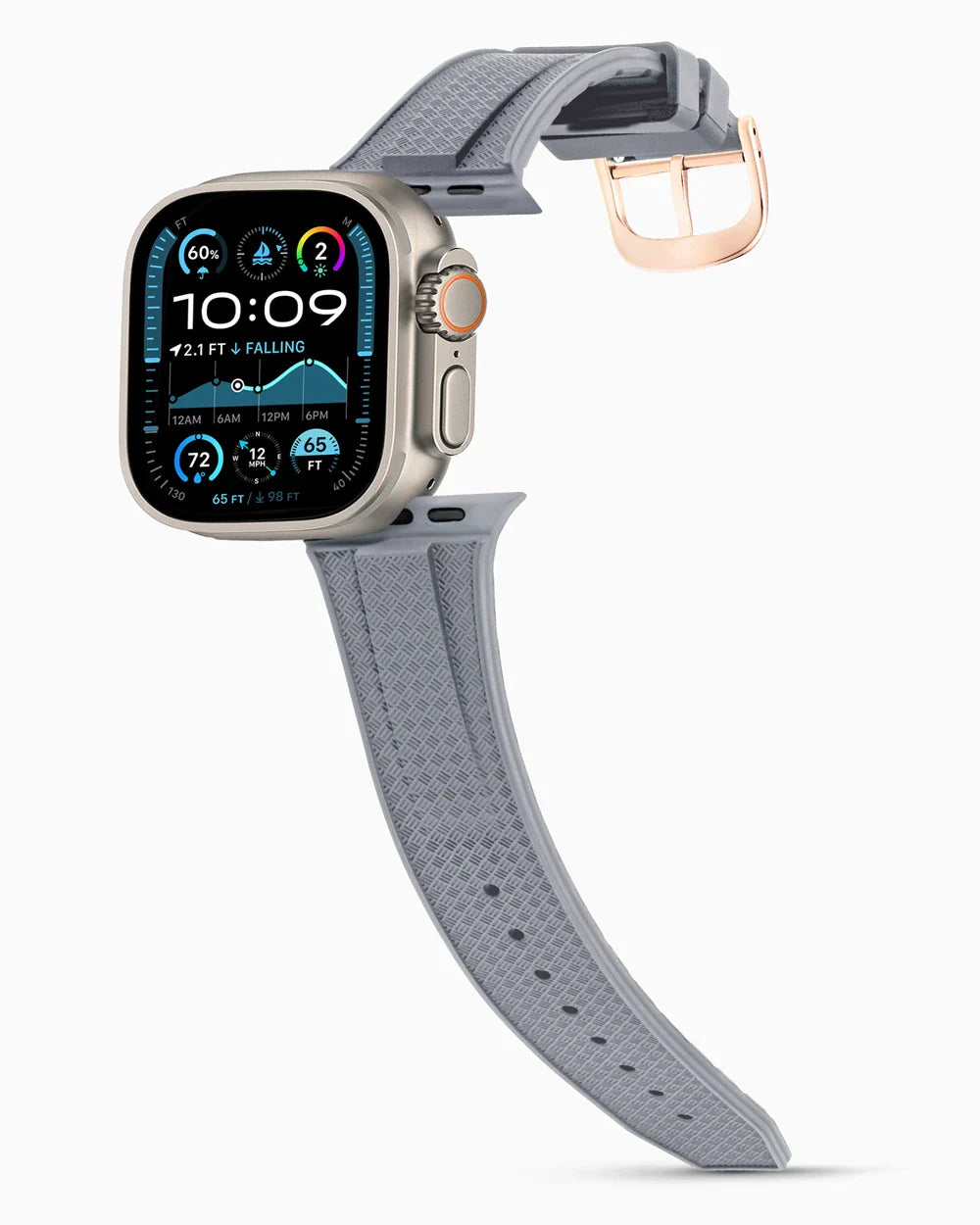 Voyager Series rubber luxury apple watch band main image rose gold