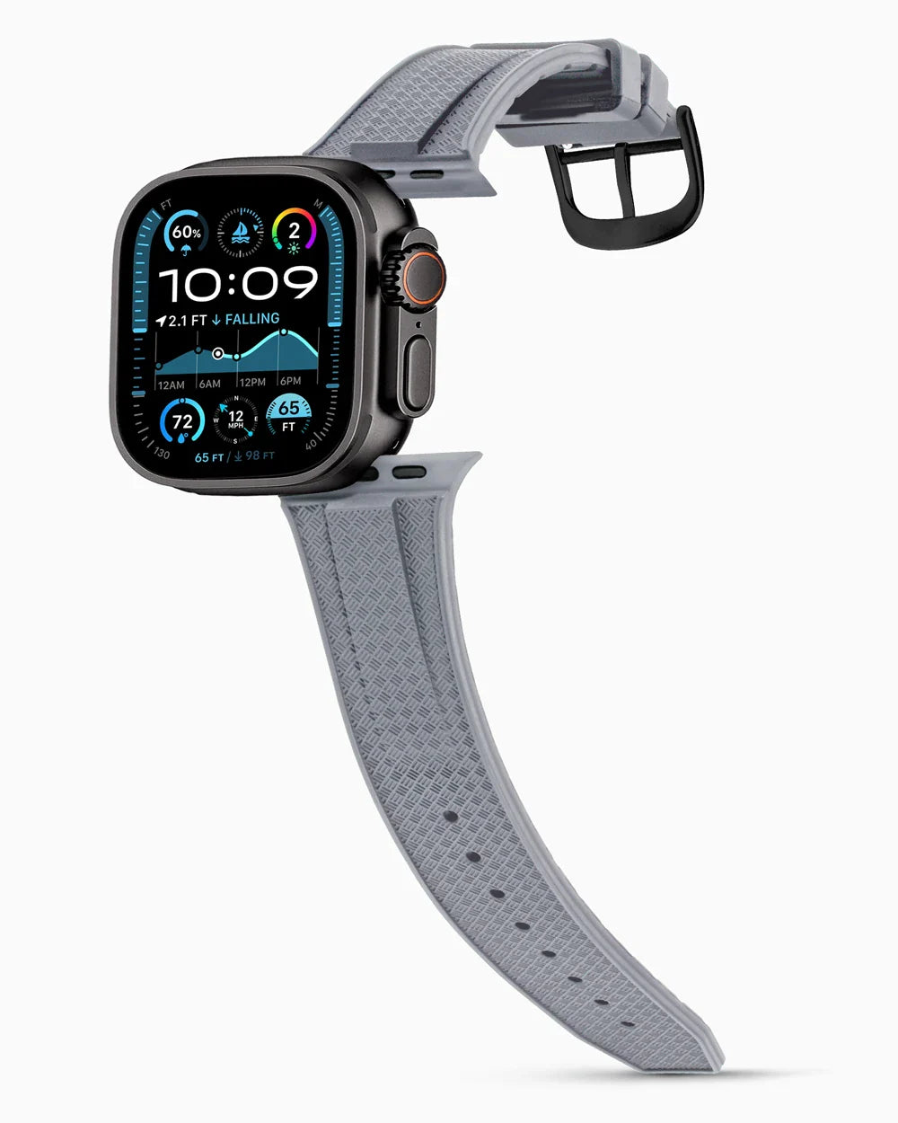 Voyager Series rubber luxury apple watch band main image polished black