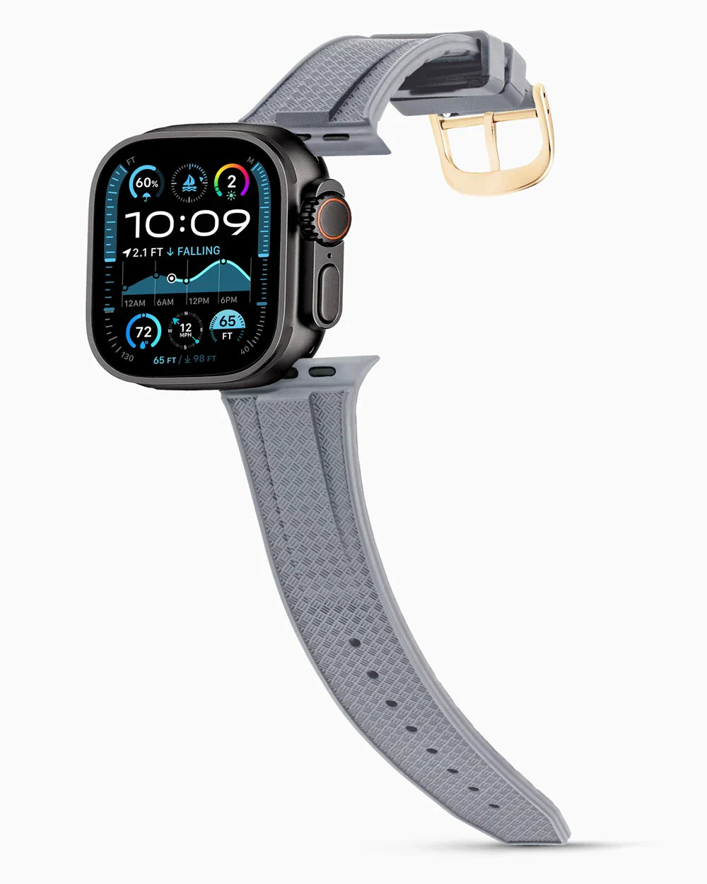 Voyager Series rubber luxury apple watch band main image polished gold