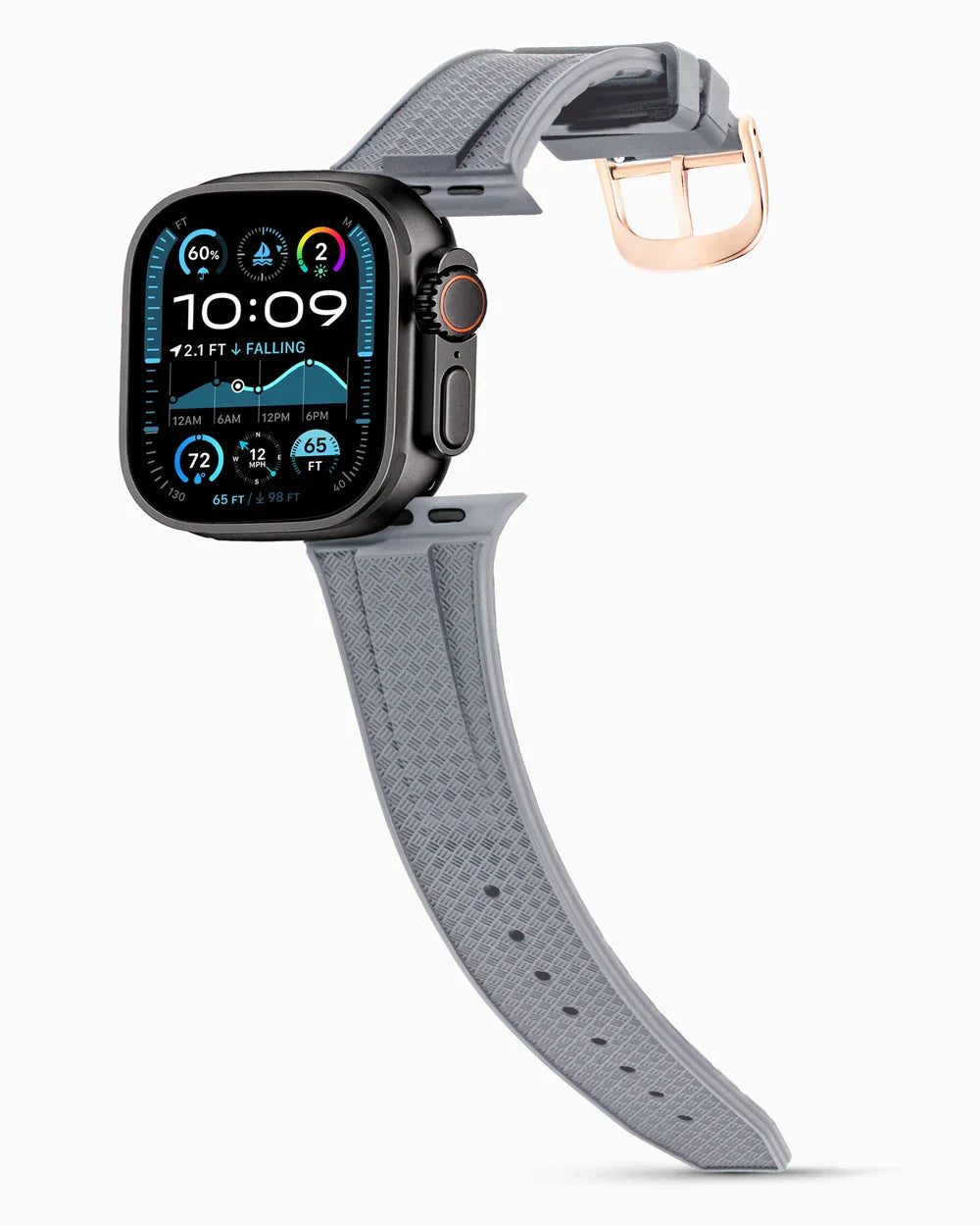 Voyager Series rubber luxury apple watch band main image rose gold