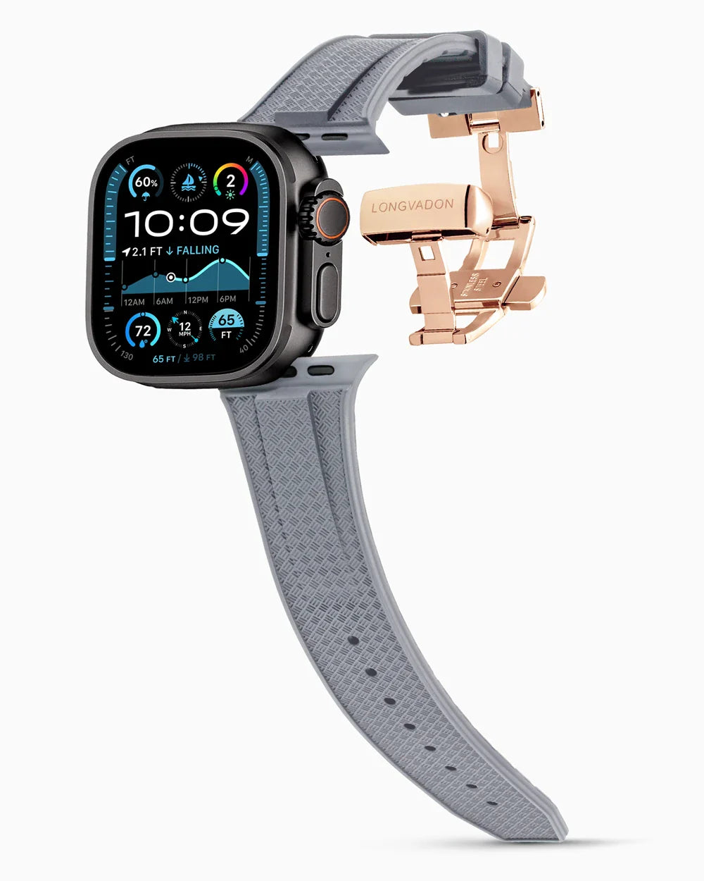 Voyager Series rubber luxury apple watch band main image rose gold