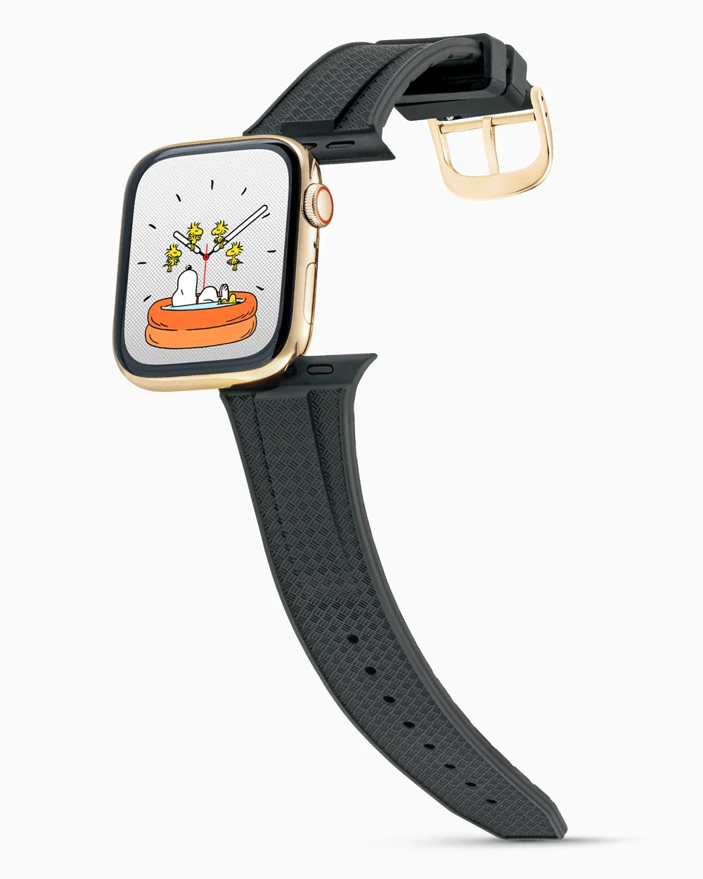 Voyager Series rubber luxury apple watch band main image polished gold