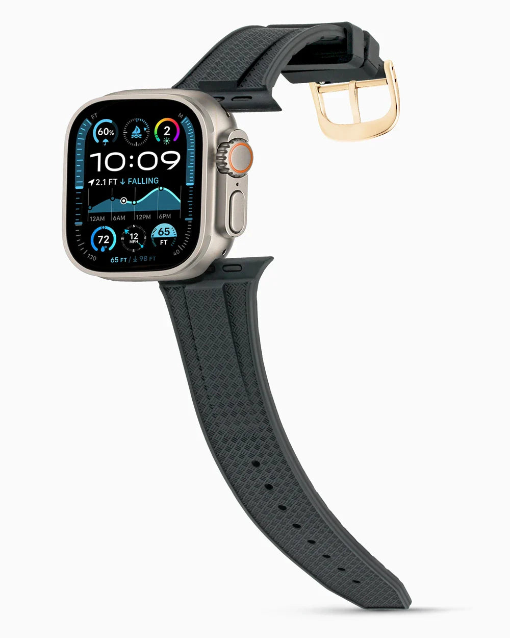 Voyager Series rubber luxury apple watch band main image polished gold