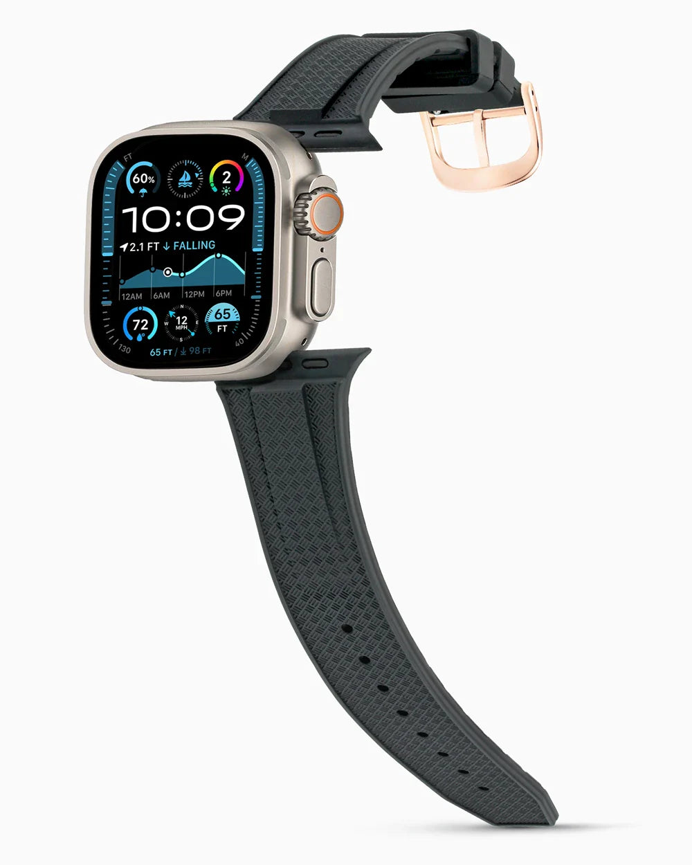 Voyager Series rubber luxury apple watch band main image rose gold