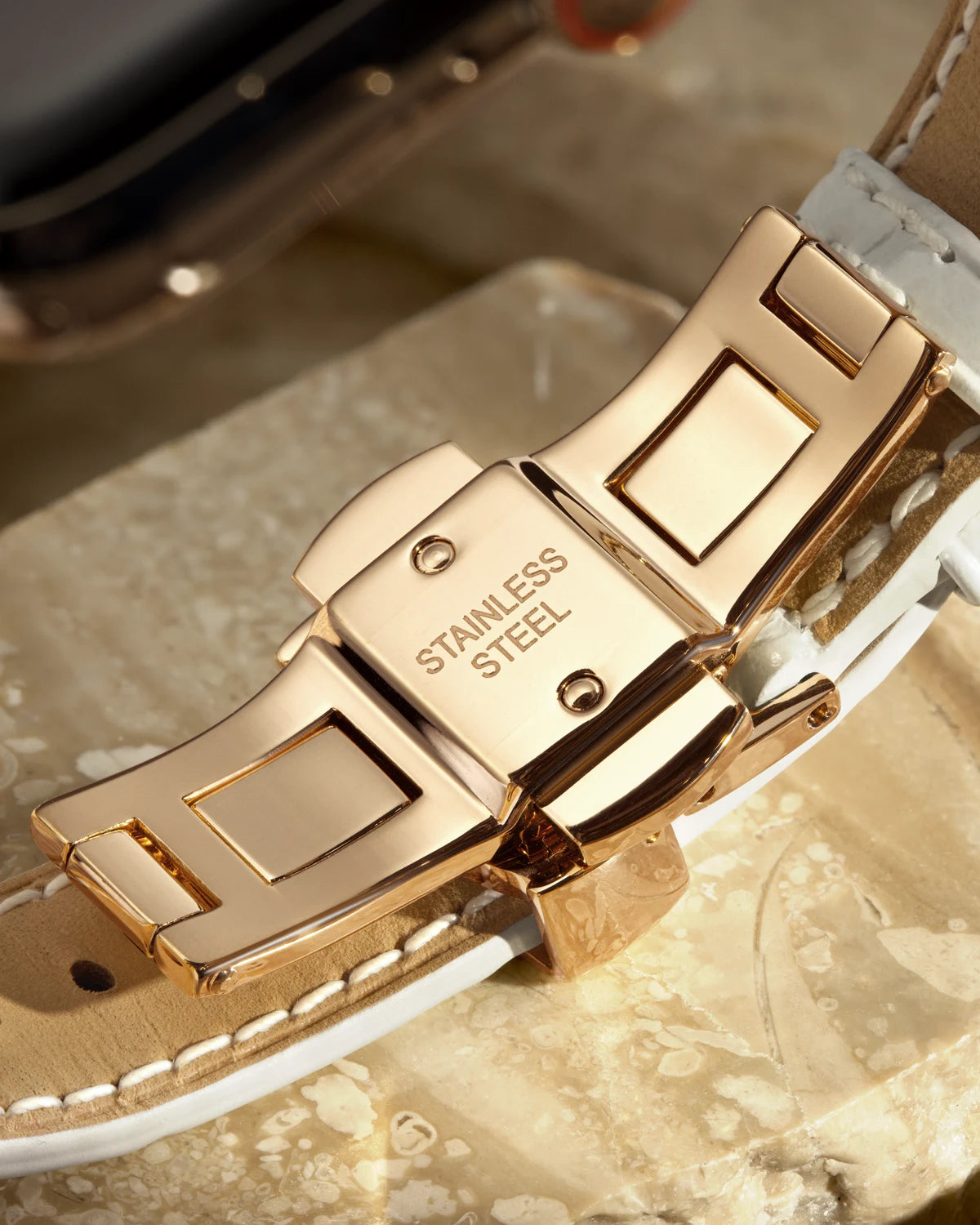 Womens rose color deployant clasp for Caiman Series 3 band