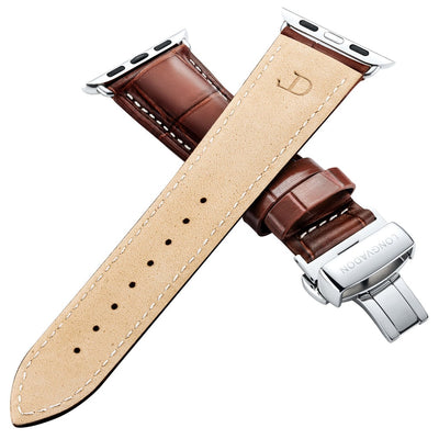 Men's Mahogany Brown w/ Silver Details & Contrast Stitching