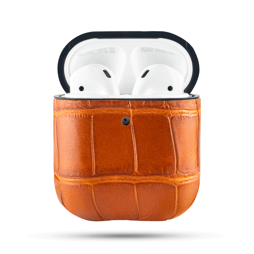 Designer Luxury Leather Airpod Case For Airpods 1 2 Pro Brown Leather