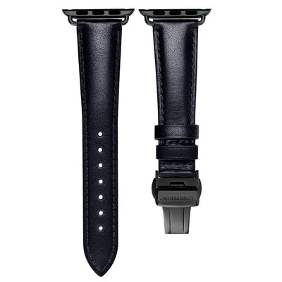 women's midnight black leather band for black apple watch