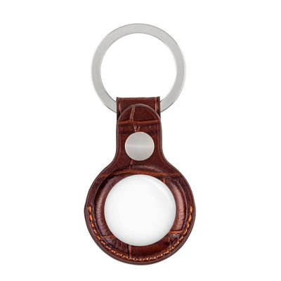 Mahogany Brown Series AirTag Case with Key Ring