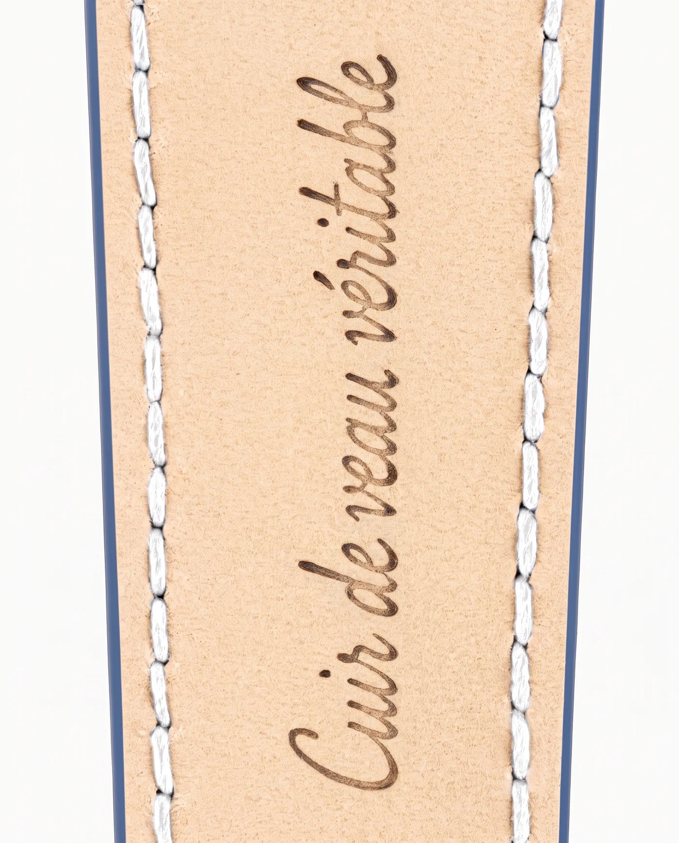 Calfskin lining with Cuir de veau véritable lettering