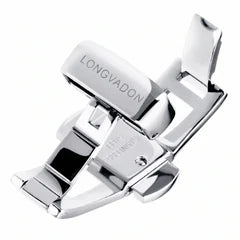 Polished silver clasp detail